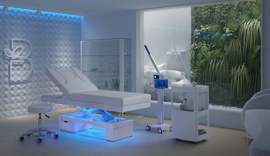 Sonia elektrische Spa Massageliege, weiß, Ambiente