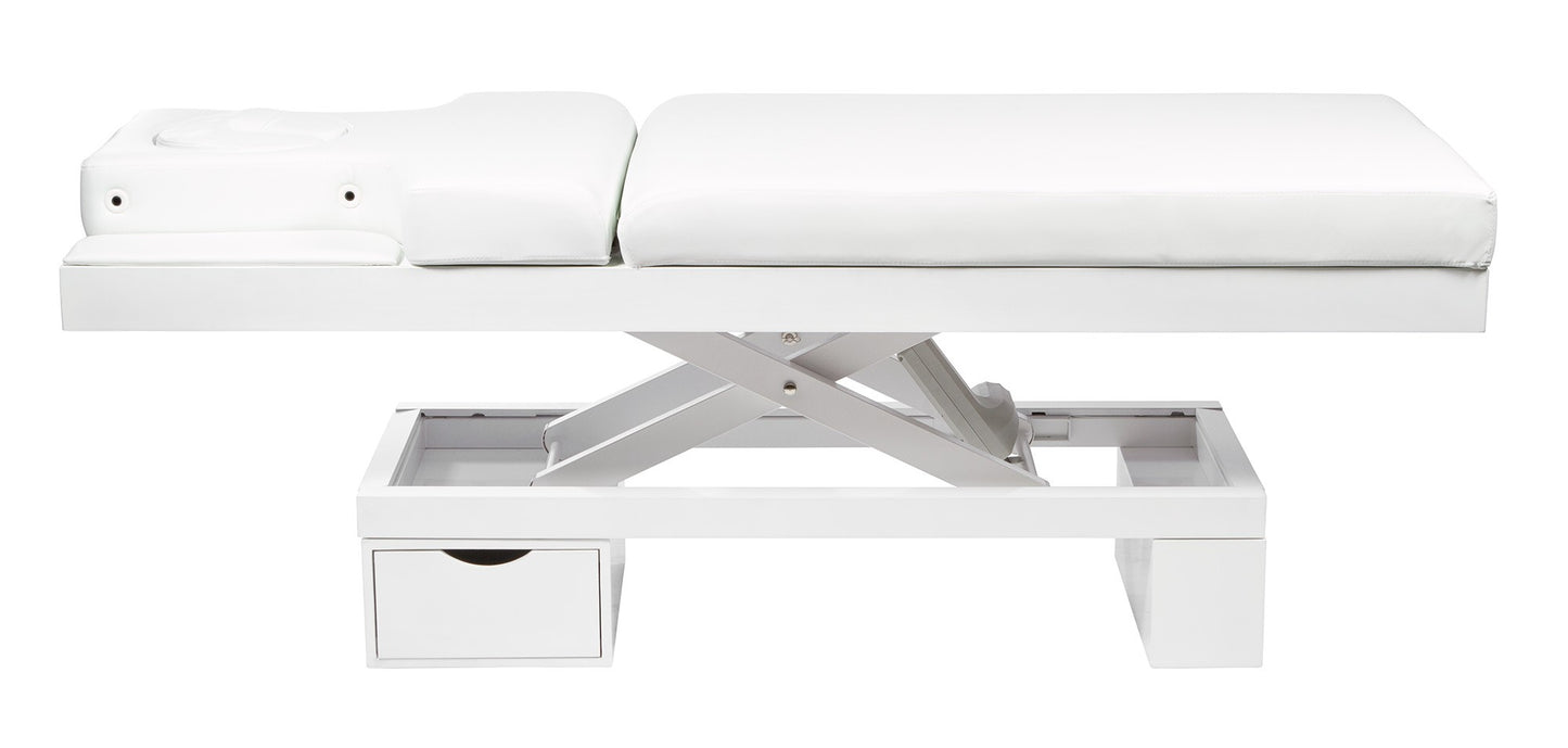 Sonia elektrische Spa Massageliege, weiß, Seitenansicht