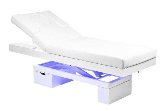 Sonia elektrische Spa Massageliege, weiß, Vollansicht