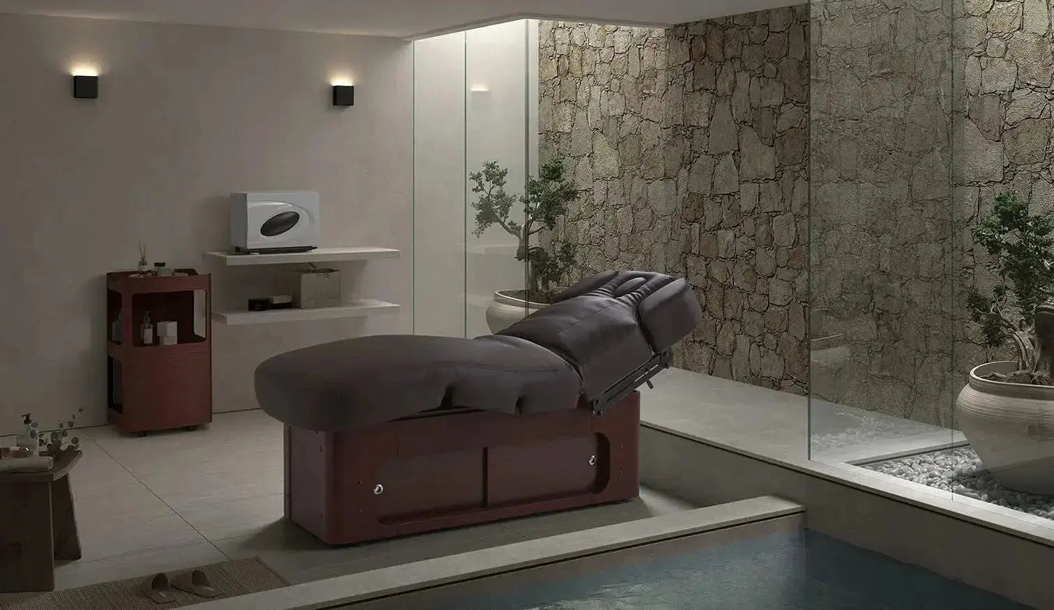 Sonia elektrische Spa und Wellnessliege Eris, braun, Ambiente