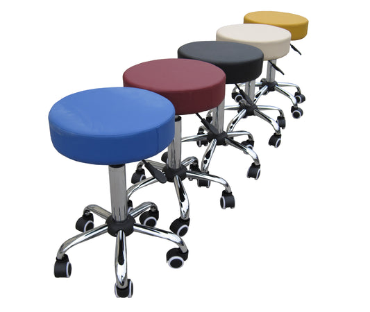 Zen rolling stool made of chrome