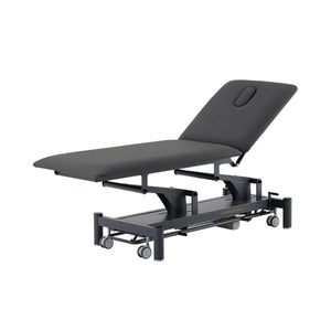 Elektrische Therapieliege ROM | 2 Segmente, angestellte Rückenlehne, schwarz, Vollansicht