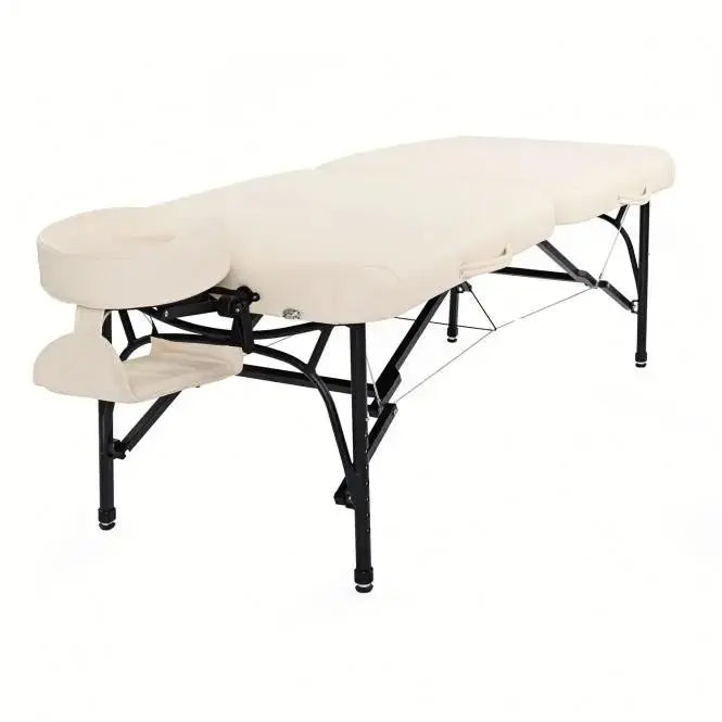 Zen Stronglight, leichte klappbare Massageliege, Farbe Creme, Vollansicht